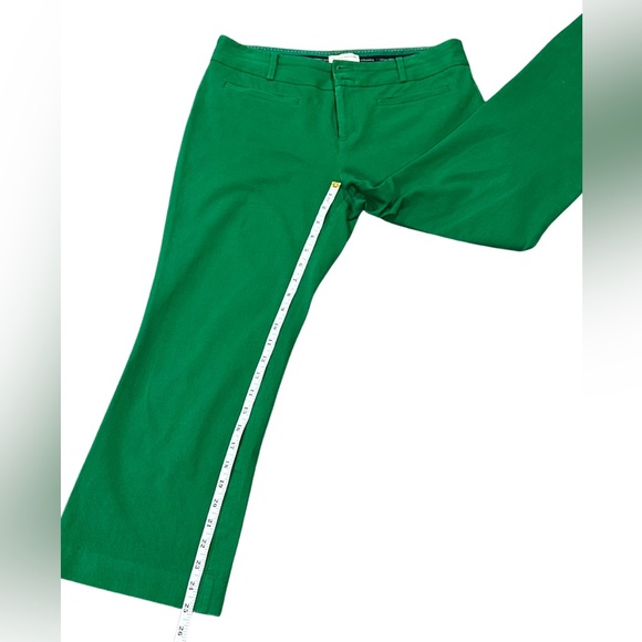 Anthropologie The Essential Crop Flare Pants Size 6 Green - Picture 5 of 10